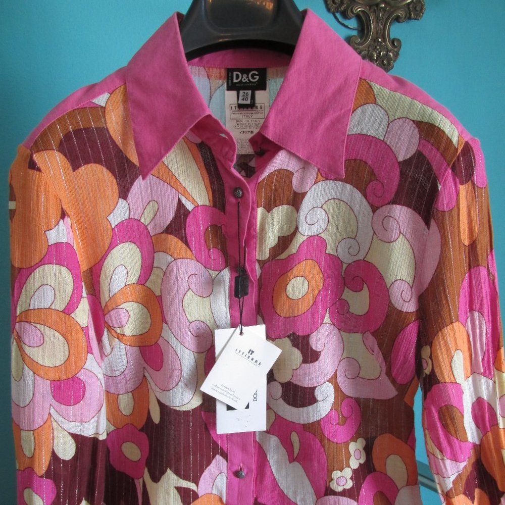 D&G Mod floral L/S Blouse new w/ tags